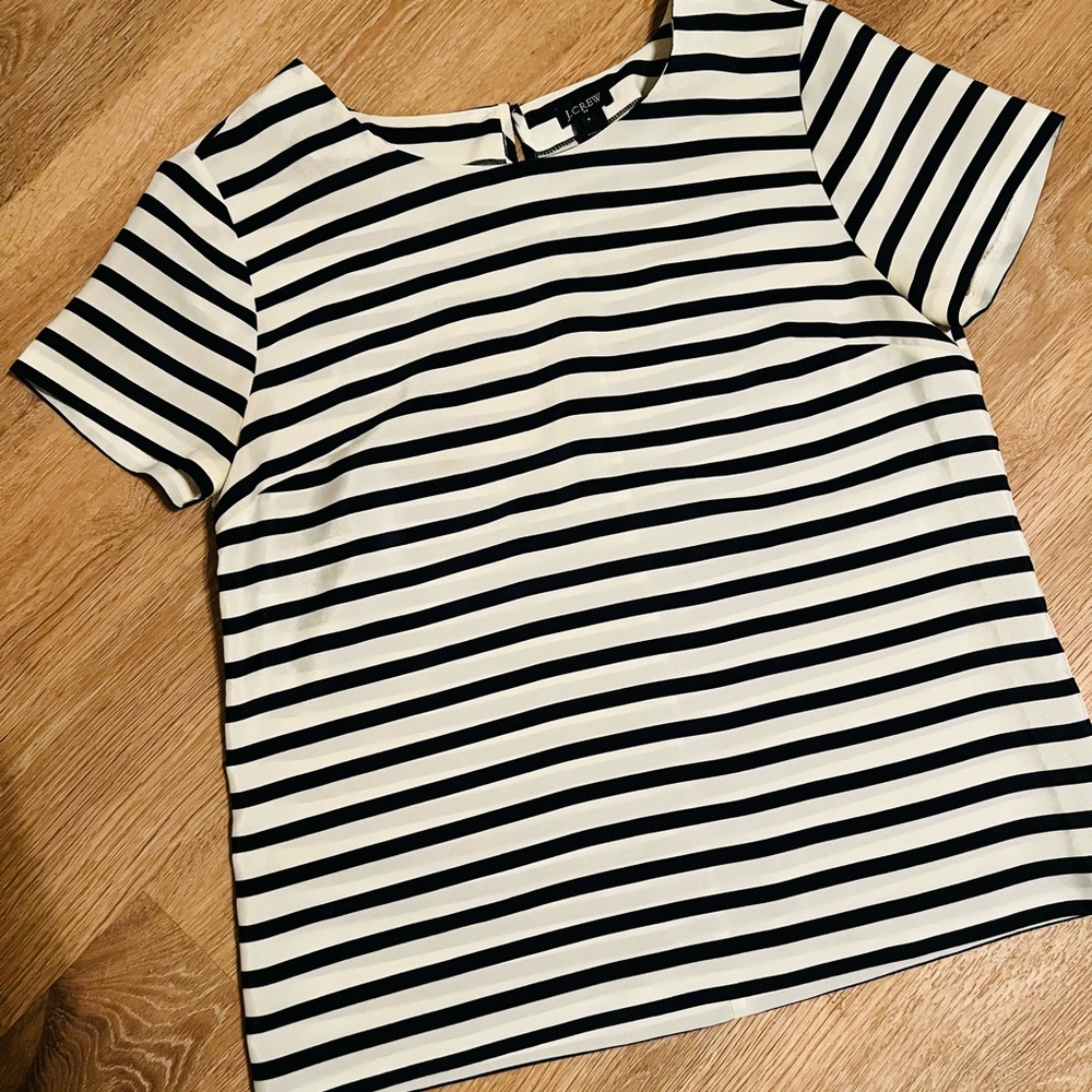 JCrew blue and white stripped shirt